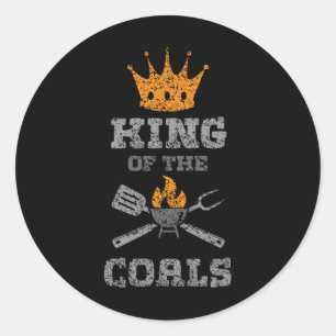 Sticker Rond Barbecue Grill King Of Coals Grill Viande Grill Bb
