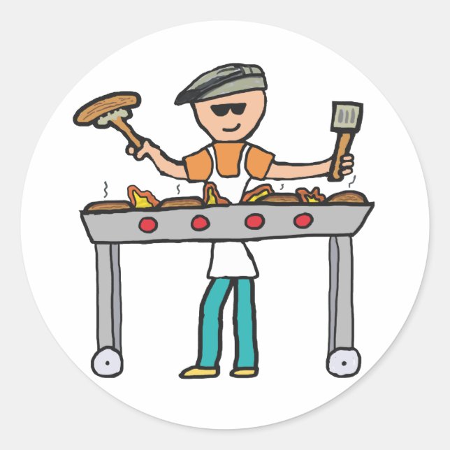 Sticker Rond Barbecue Grillmaster BBQ (Devant)
