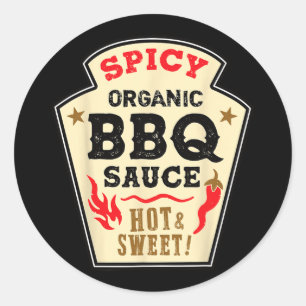 Sticker Rond Barbecue Sauce Grill Grillade épicé chaud Ketchup 