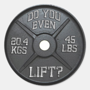 Sticker Rond Barbell Plate - Avez-Vous Même Soulevé?