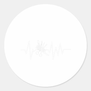 Sticker Rond Barber Shop - Ciseaux Barber Comb