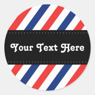 Sticker Rond Barber Stripes