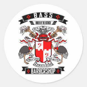 Sticker Rond Barbershop Basse Armoiries