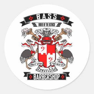 Sticker Rond Barbershop Basse Armoiries