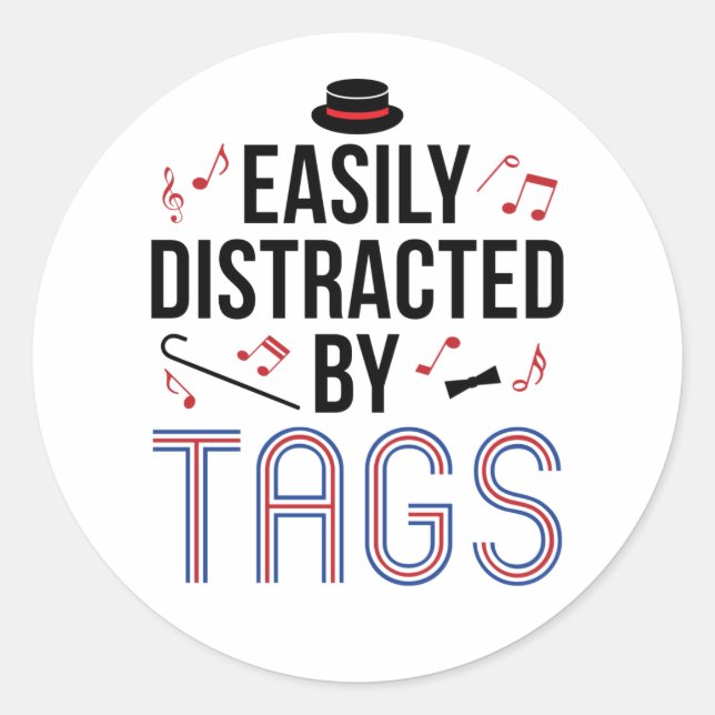 Sticker Rond Barbershop Quartet facilement distrait par des éti (Devant)