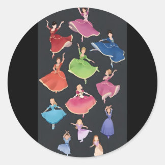 Sticker Rond Barbie 12 princesses dansantes