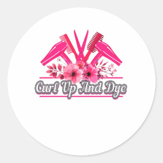 Sticker Rond Barbier, Ciseaux, Peigne, Sèche-cheveux