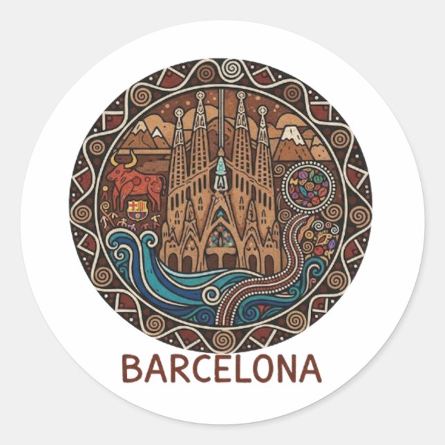 STICKER ROND BARCELONA (Devant)