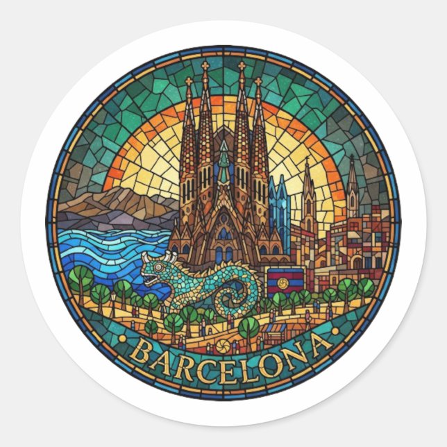 STICKER ROND BARCELONE (Devant)