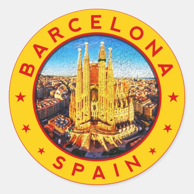 Sticker Rond Barcelone Espagne (Devant)