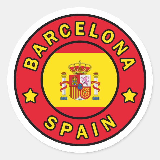 Sticker Rond Barcelone Espagne (Devant)