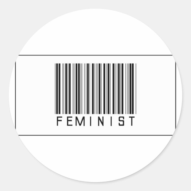 Sticker Rond Barcode féministe (Devant)