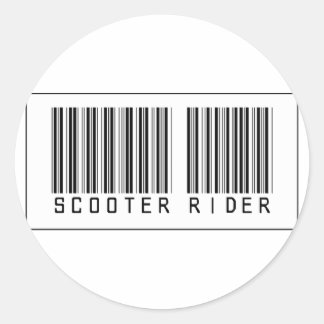 Sticker Rond Barcode Scooter Rider