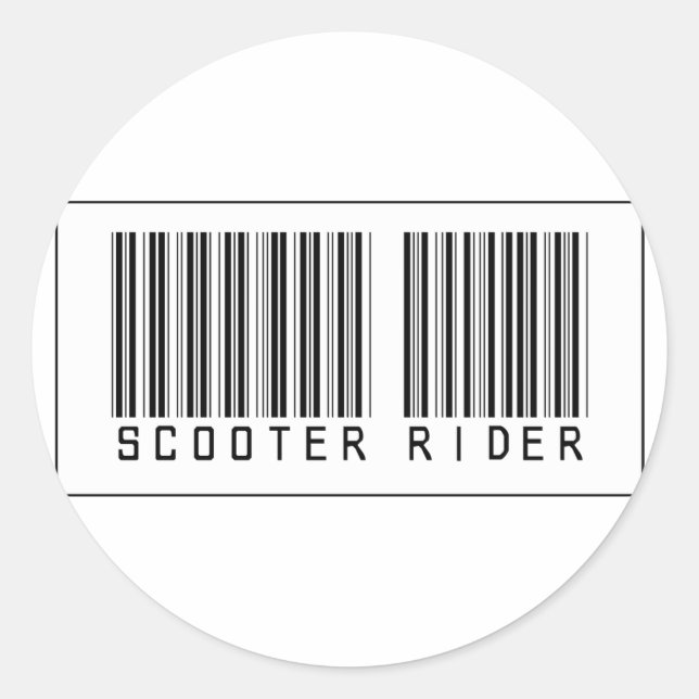 Sticker Rond Barcode Scooter Rider (Devant)
