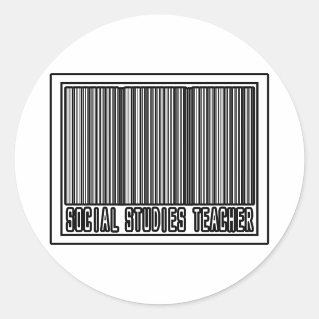 Sticker Rond Barcode Social Studies Enseignant (Devant)