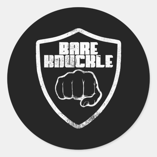 Sticker Rond Bare Knuckle Fighter Boxing Bareknuckle (Devant)
