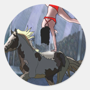 Sticker Rond Bareback Rider