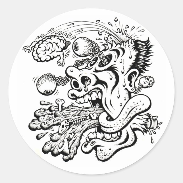 STICKER ROND BARF BRAIN (Devant)