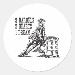 Sticker Rond Baril Racing 3 Barils 2 Coeurs 1 Dream Magnet