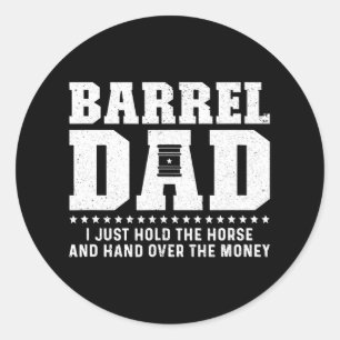Sticker Rond Baril Racing Papa Tenir Le Cheval Papa D'Un Baril
