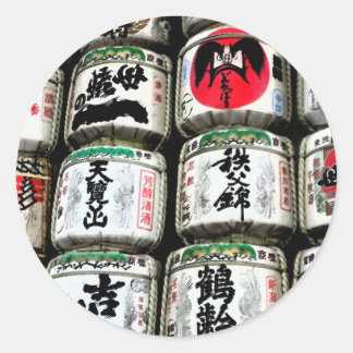 Sticker Rond Barils de saké japonais