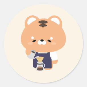 Sticker Rond Barista Tigre Mignon