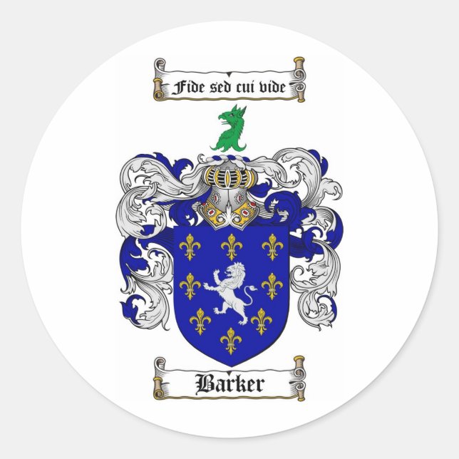 STICKER ROND BARKER FAMILLE CREST - BARKER COAT DES ARMES (Devant)