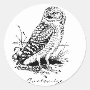 Sticker Rond Barne Owl Thunder_Cove