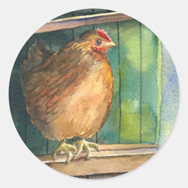 Sticker Rond Barnyard Chicken (Devant)