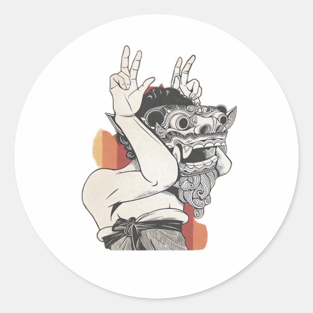 Sticker Rond Barong Peekaboo (Devant)