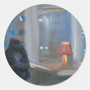 Sticker Rond Barre de singes