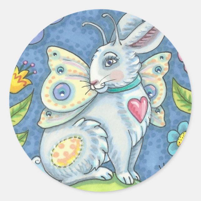 STICKER ROND BARRE D'OEUFS DE PÂQUES, IMAGINAIRE BARBUE TISSEUR (Devant)