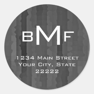 Sticker Rond Barre Mitzvah Gris Charcoal Techno Streaks