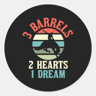 Sticker Rond Barrel Racer Design Rodeo Cowboy Tee Pour Horsebac