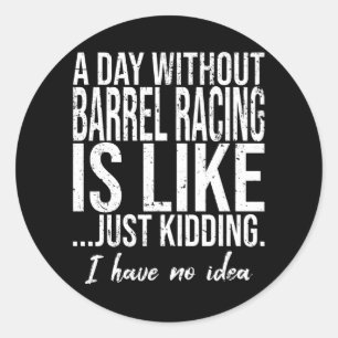 Sticker Rond Barrel Racing drôle cadeau sport