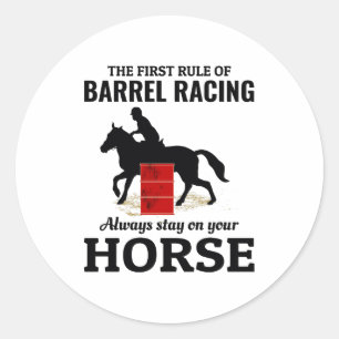 Sticker Rond Barrel Racing Rodéo Cheval équitation drôle