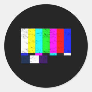 Sticker Rond Barres de couleurs du Motif de test Tv