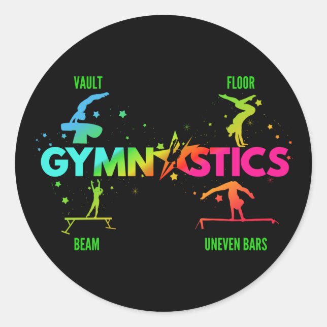 Sticker Rond Bars de gymnastique pour femmes Coffre-fort pour p (Devant)
