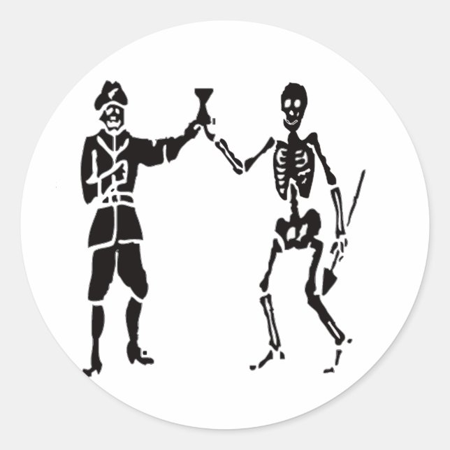 Sticker Rond Bart Roberts-Black (Devant)