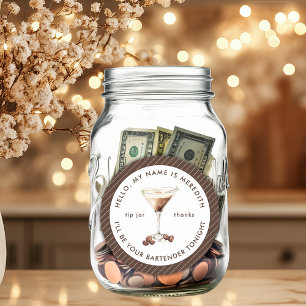 Sticker Rond Bartender Espresso Martini Tip Jar