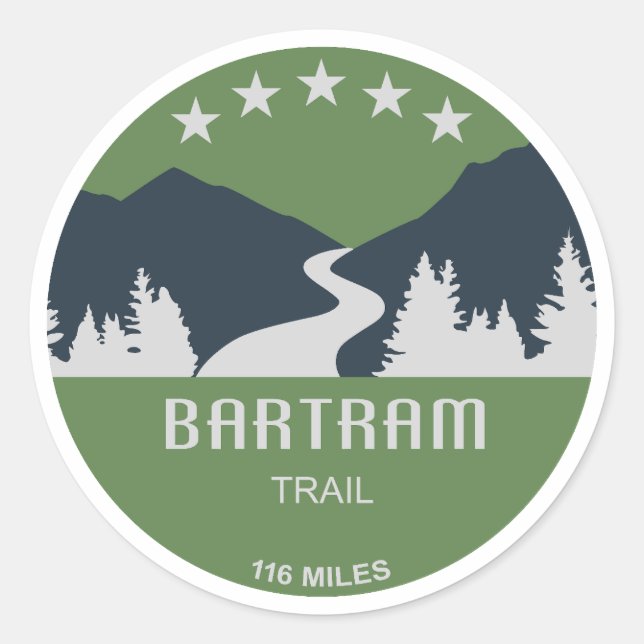 Sticker Rond Bartram Trail Georgia North Carolina (Devant)