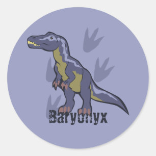 Sticker Rond Baryonyx bleu