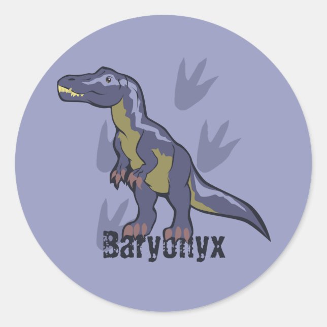 Sticker Rond Baryonyx bleu (Devant)
