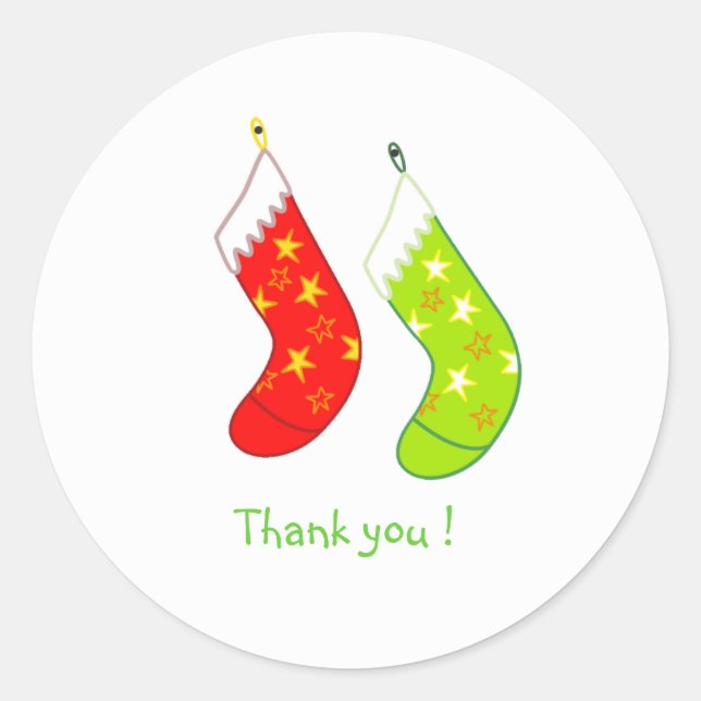 Sticker Rond Bas de Noël-autocollants en Merci (Devant)