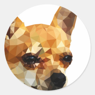 Sticker Rond Bas poly art de chiwawa