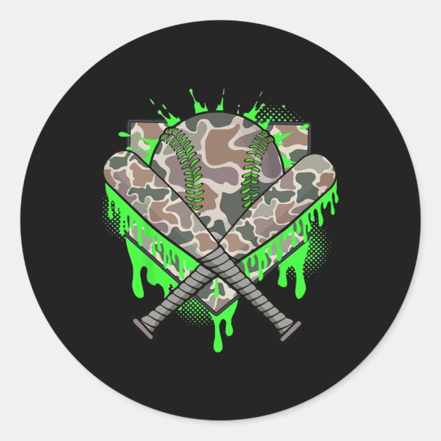 Sticker Rond Base-Ball Driving Boys Ice Cream Driys Bas (Devant)