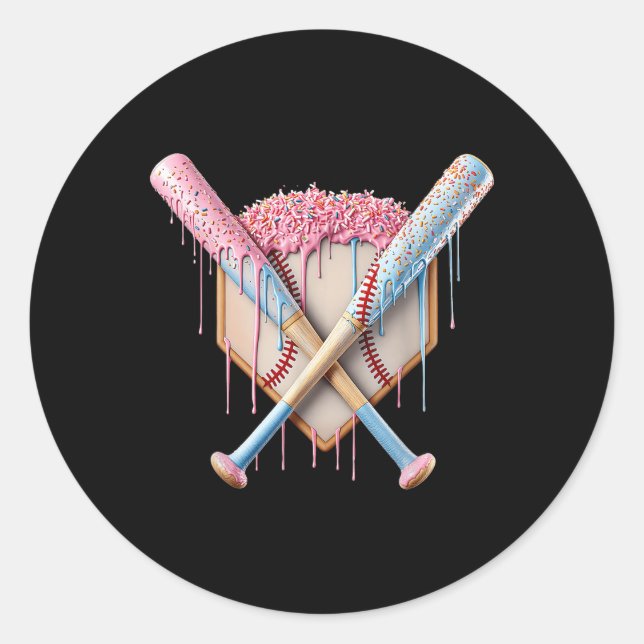 Sticker Rond Base de baseball Ice Cream Accueil Plate Drift jeu (Devant)