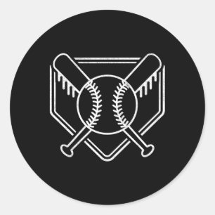 Sticker Rond Base de baseball vintage Home Plate Boys Base de b