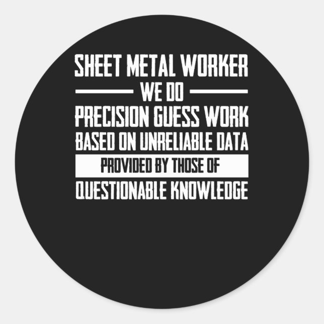 Sticker Rond Base de travail de travail de travail de tôlerie n (Devant)
