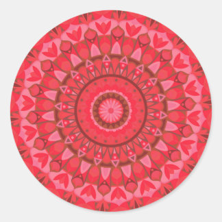 Sticker Rond Base rouge Mandala